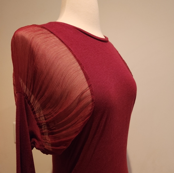 Buddhist Punk Long Sleeve Tee with Sheer Shoulder Detail, Size M - Picture 7 of 8